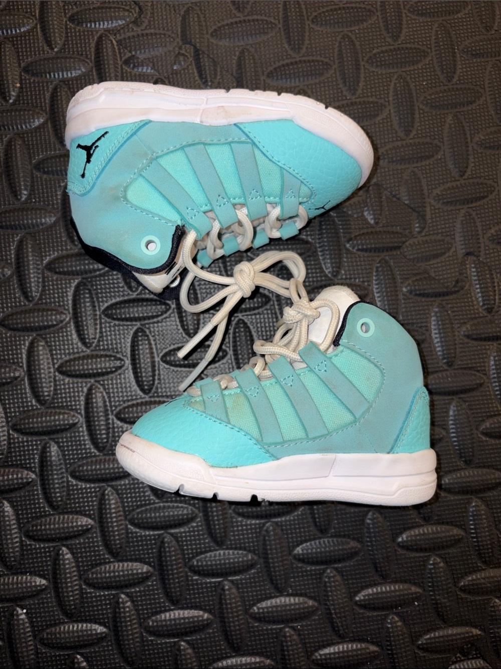 Jordan Kids' Turquoise High-Top Sneakers with White Soles